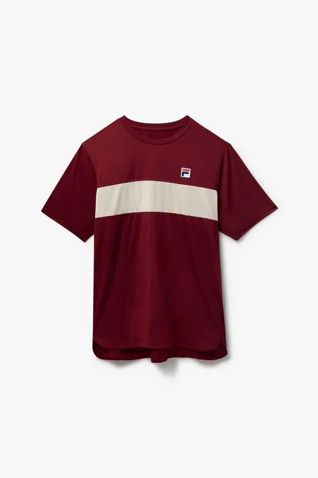 Men Tennis Fila Tennis Essentials Short Sleeve Crew 948 Cabernetangora