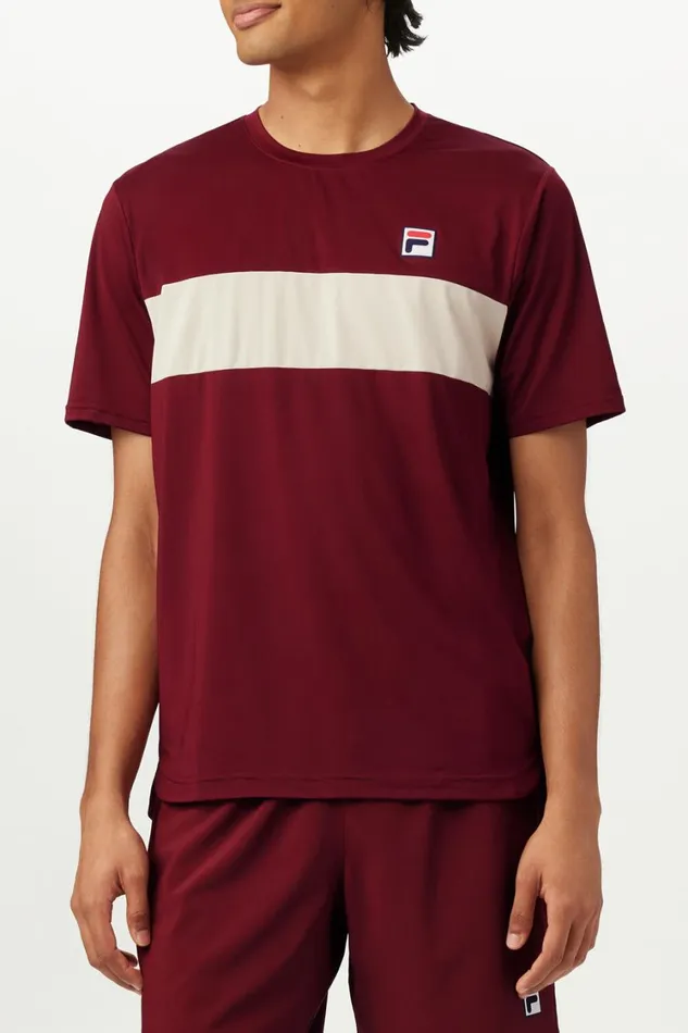 Men Tennis Fila Tennis Essentials Short Sleeve Crew 948 Cabernetangora
