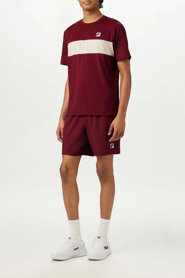 Men Tennis Fila Tennis Essentials Short Sleeve Crew 948 Cabernetangora
