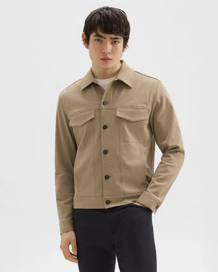 Men Theory Blazers Jackets River Trucker Jacket In Neoteric Twill Bark