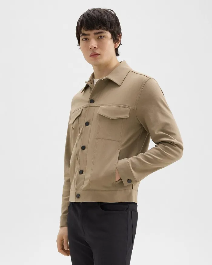 Men Theory Blazers Jackets River Trucker Jacket In Neoteric Twill Bark