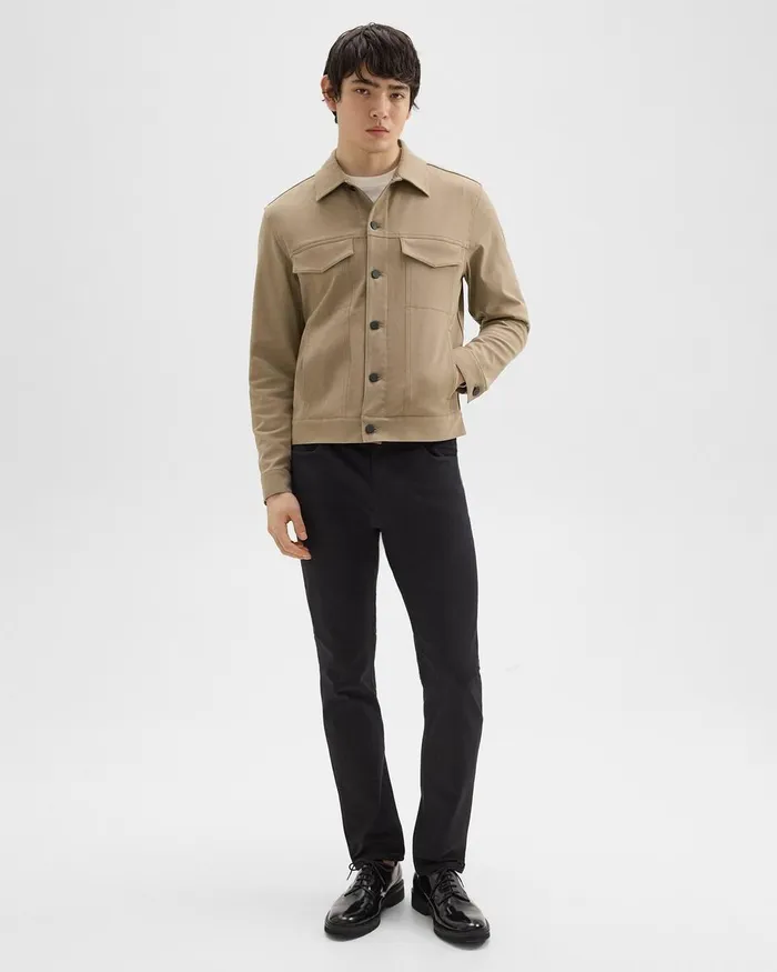 Men Theory Blazers Jackets River Trucker Jacket In Neoteric Twill Bark
