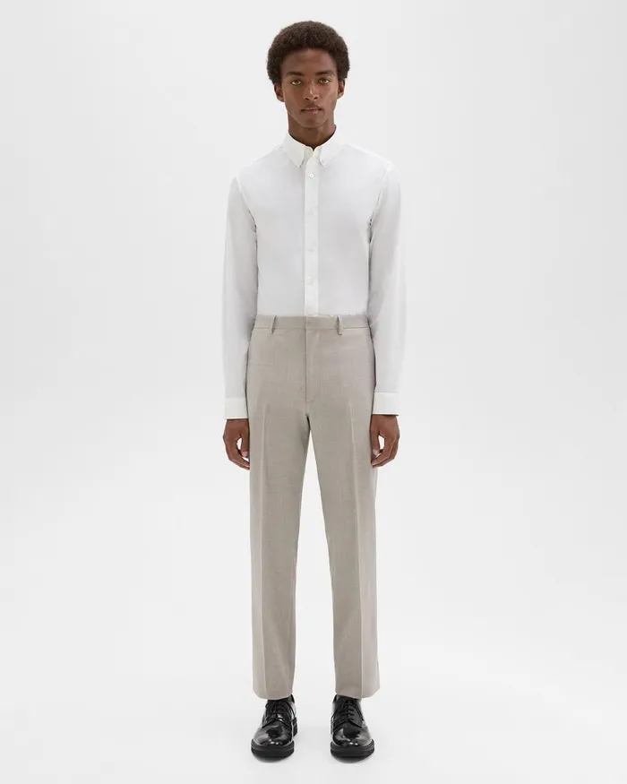 Men Theory Pants Mayer Pant In Stretch Wool Sand Melange