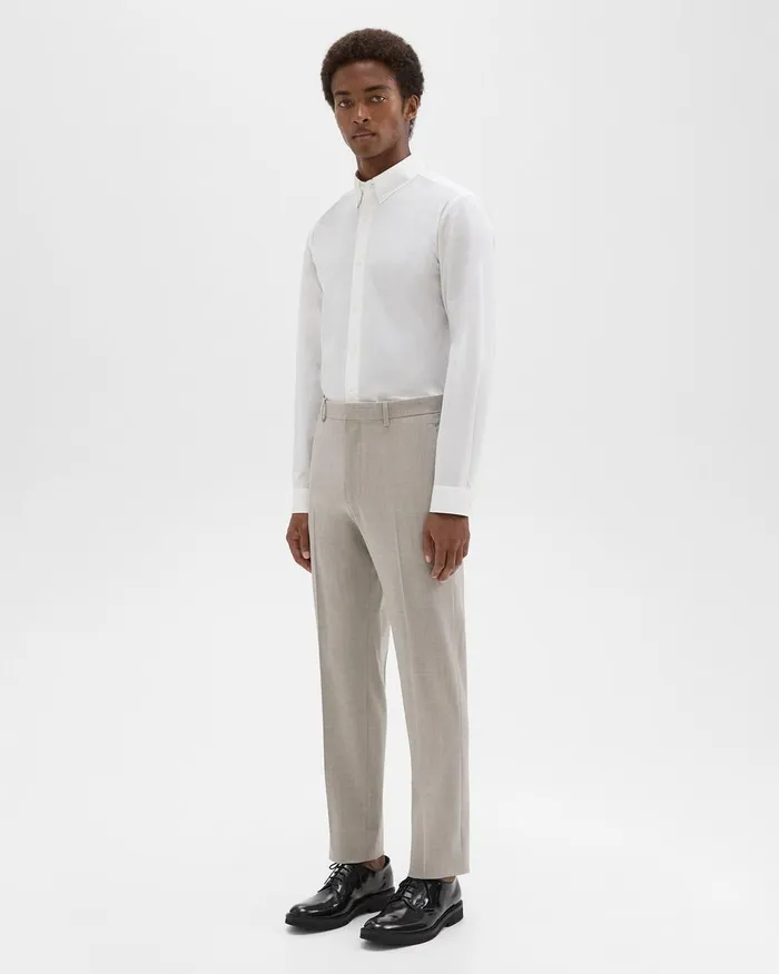 Men Theory Pants Mayer Pant In Stretch Wool Sand Melange