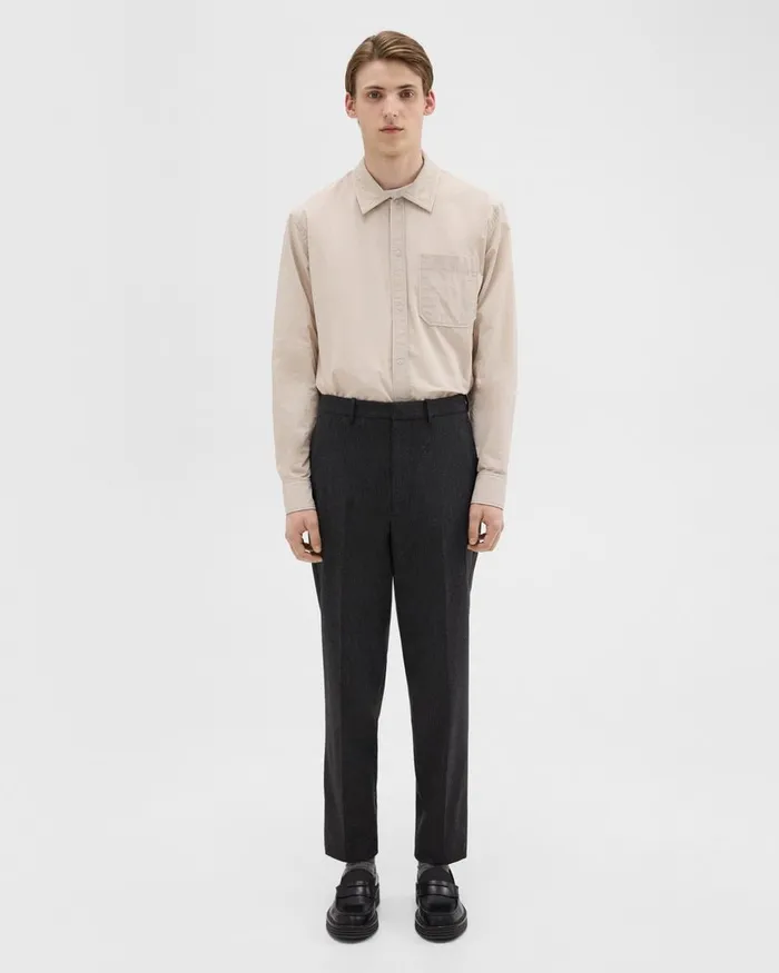Men Theory Pants Tapered Pinstripe Flannel Pant Blackcharcoal