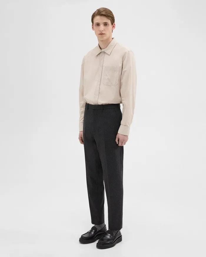 Men Theory Pants Tapered Pinstripe Flannel Pant Blackcharcoal