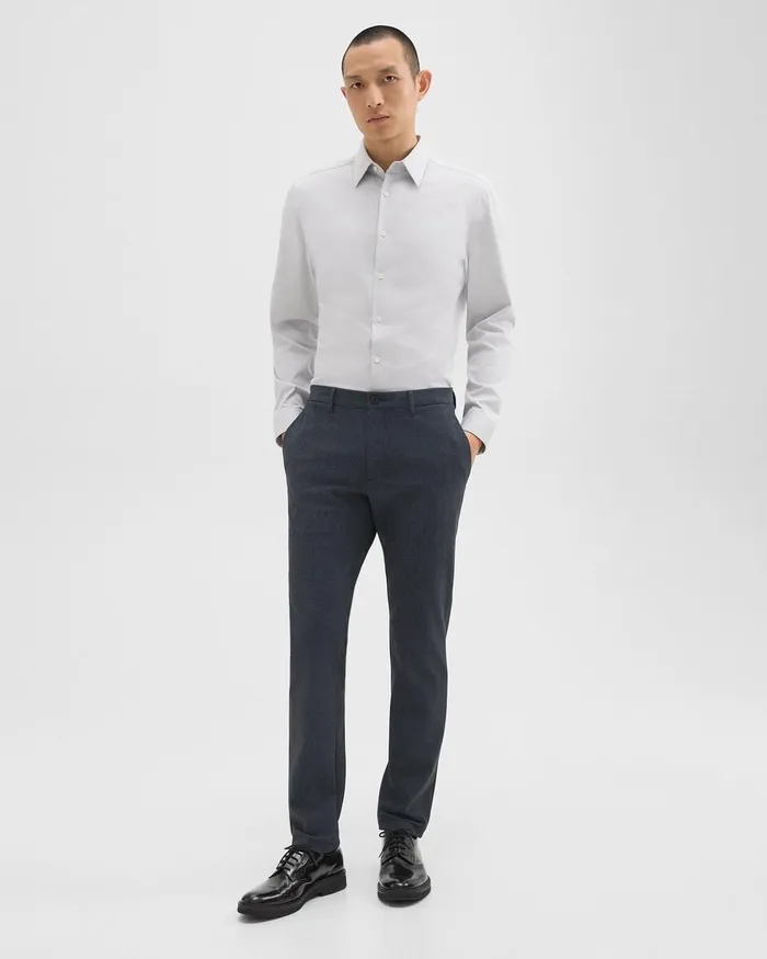 Men Theory Pants Zaine Pant In Herringbone Precision Ponte Baltic Melange