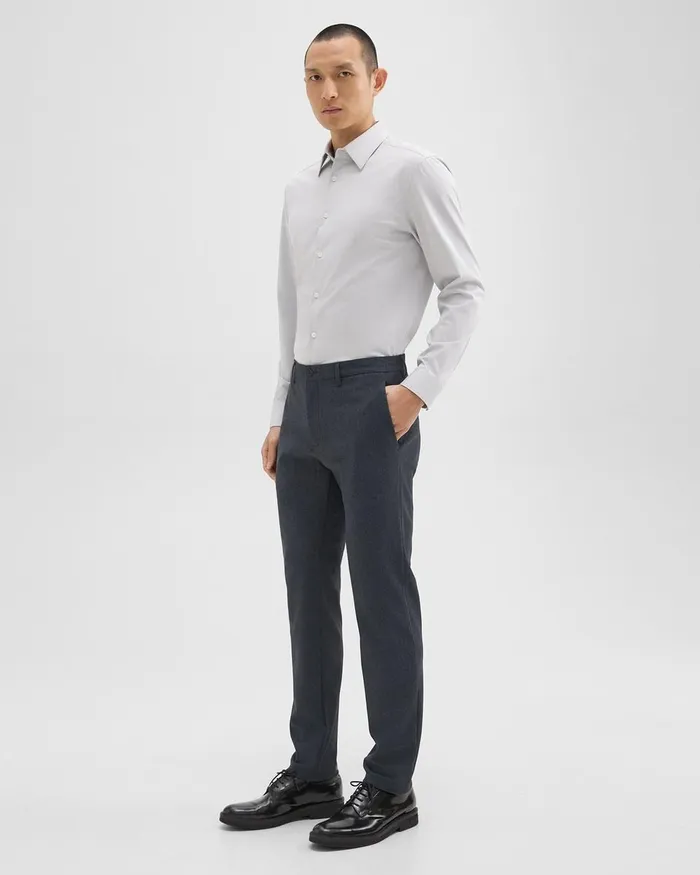 Men Theory Pants Zaine Pant In Herringbone Precision Ponte Baltic Melange