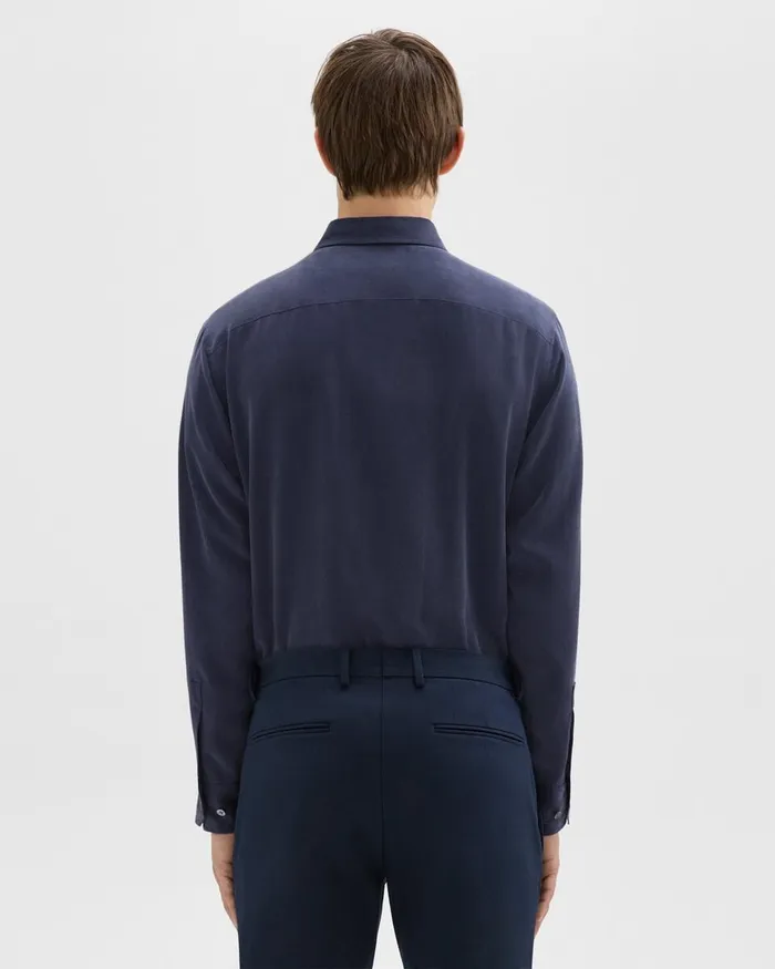 Men Theory Shirts Military Shirt In Fluid Twill Baltic