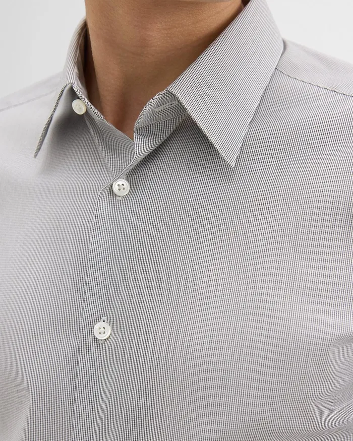 Men Theory Shirts Sylvain Shirt In Checked Poplin Blackwhite