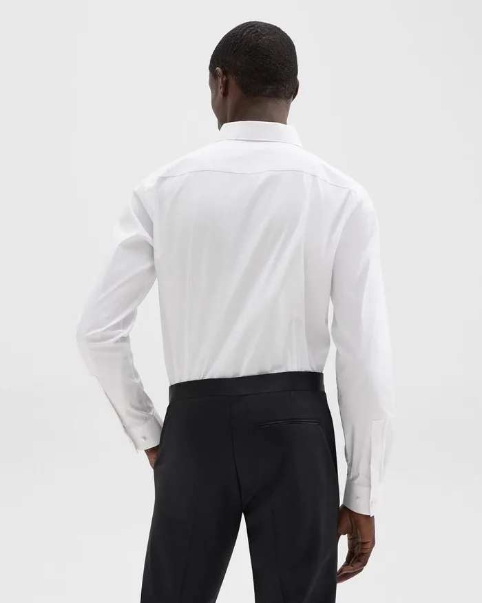 Men Theory Shirts Sylvain Shirt In Stretch CottonBlend White