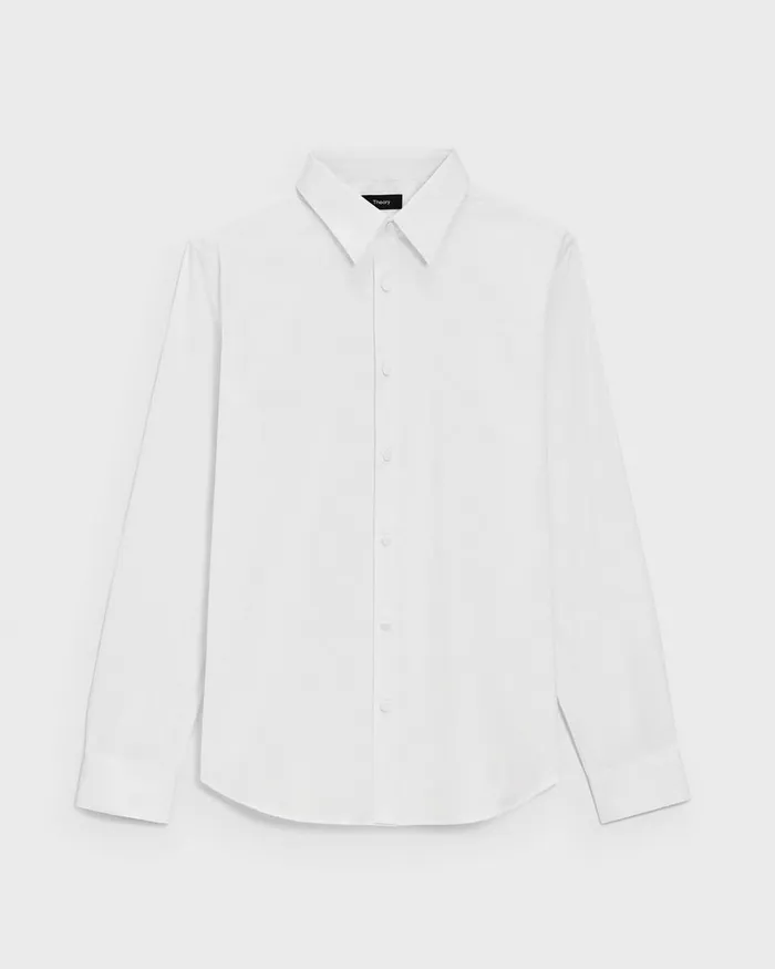 Men Theory Shirts Sylvain Shirt In Stretch CottonBlend White