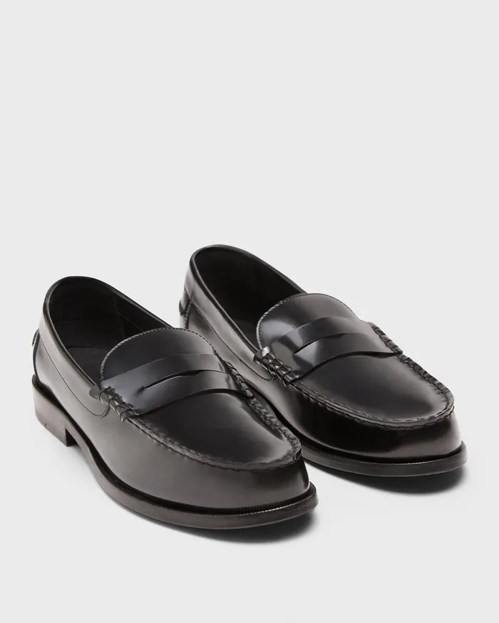 Men Theory Shoes City Loafer In Leather Black