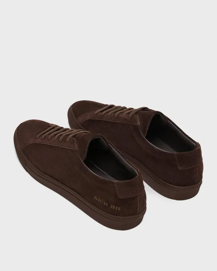 Men Theory Shoes Common Projects Original Achilles Sneakers Dark Brown