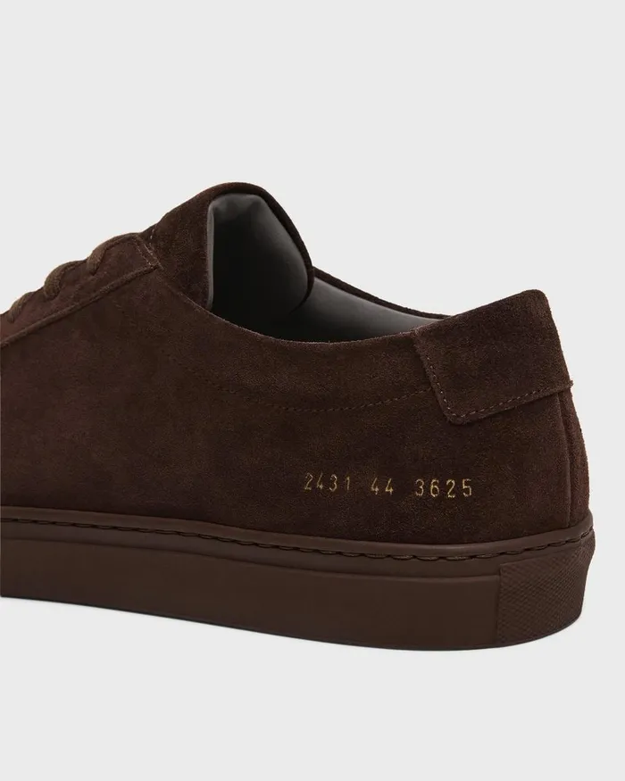 Men Theory Shoes Common Projects Original Achilles Sneakers Dark Brown