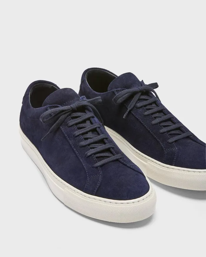 Men Theory Shoes Common Projects Original Achilles Sneakers Navy