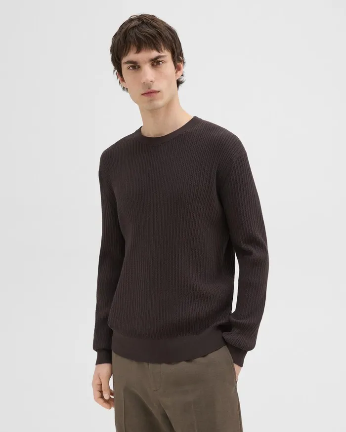 Men Theory Sweaters Cardigans Riland Sweater In Light Bilen Hickory