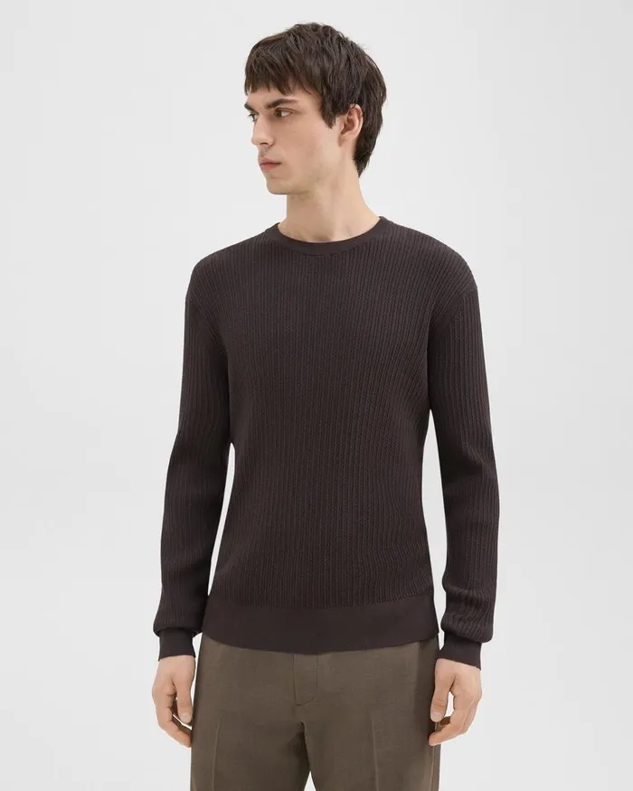 Men Theory Sweaters Cardigans Riland Sweater In Light Bilen Hickory