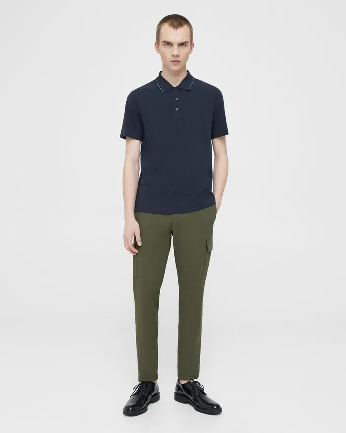 Men Theory TShirts Polos Bron Polo Shirt In Slub Cotton Eclipse
