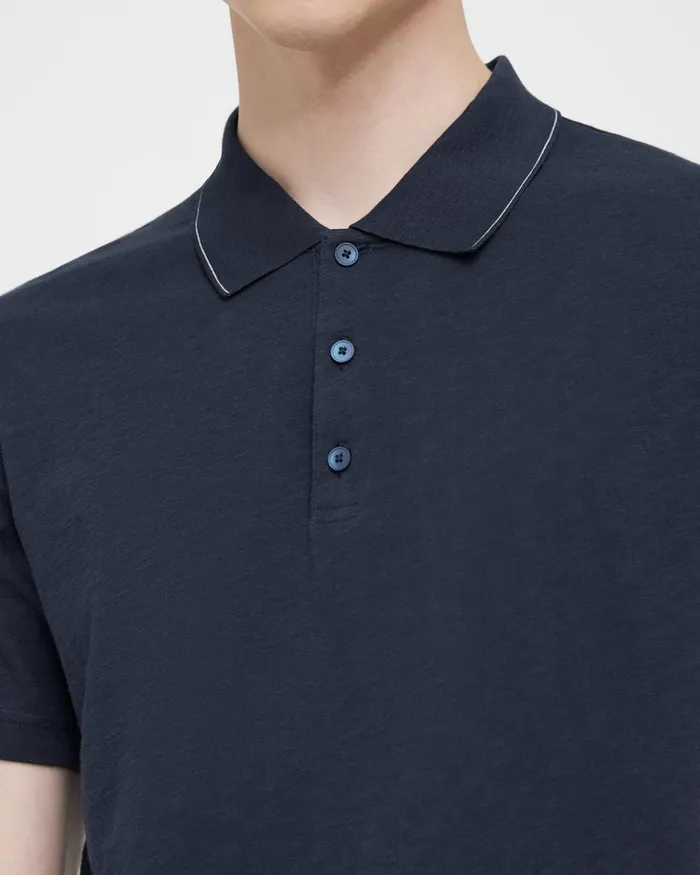 Men Theory TShirts Polos Bron Polo Shirt In Slub Cotton Eclipse