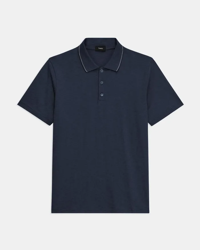 Men Theory TShirts Polos Bron Polo Shirt In Slub Cotton Eclipse