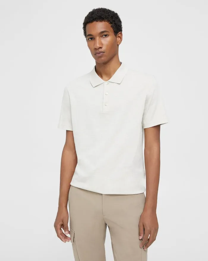 Men Theory TShirts Polos Bron Polo Shirt In Slub Cotton Sand