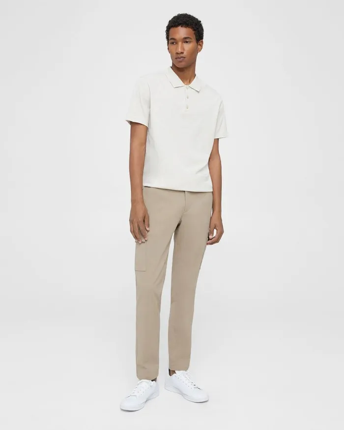 Men Theory TShirts Polos Bron Polo Shirt In Slub Cotton Sand
