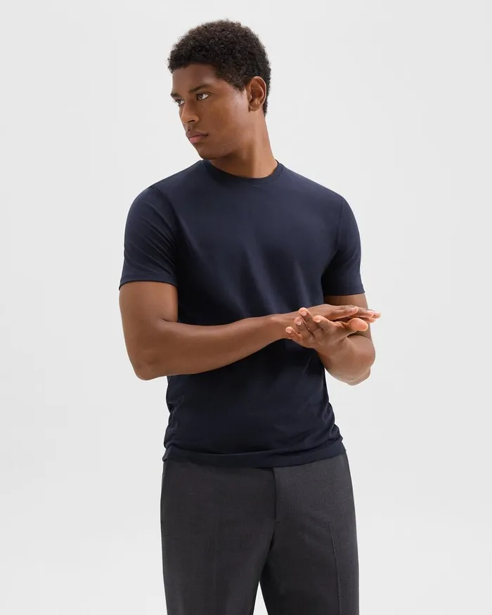 Men Theory TShirts Polos Dorian Tee In Active Knit Baltic