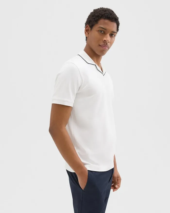 Men Theory TShirts Polos Johnny Collar Polo In Relay Jersey White