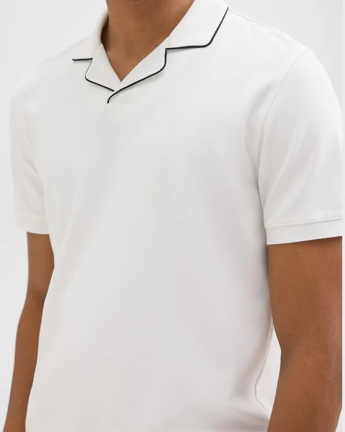 Men Theory TShirts Polos Johnny Collar Polo In Relay Jersey White