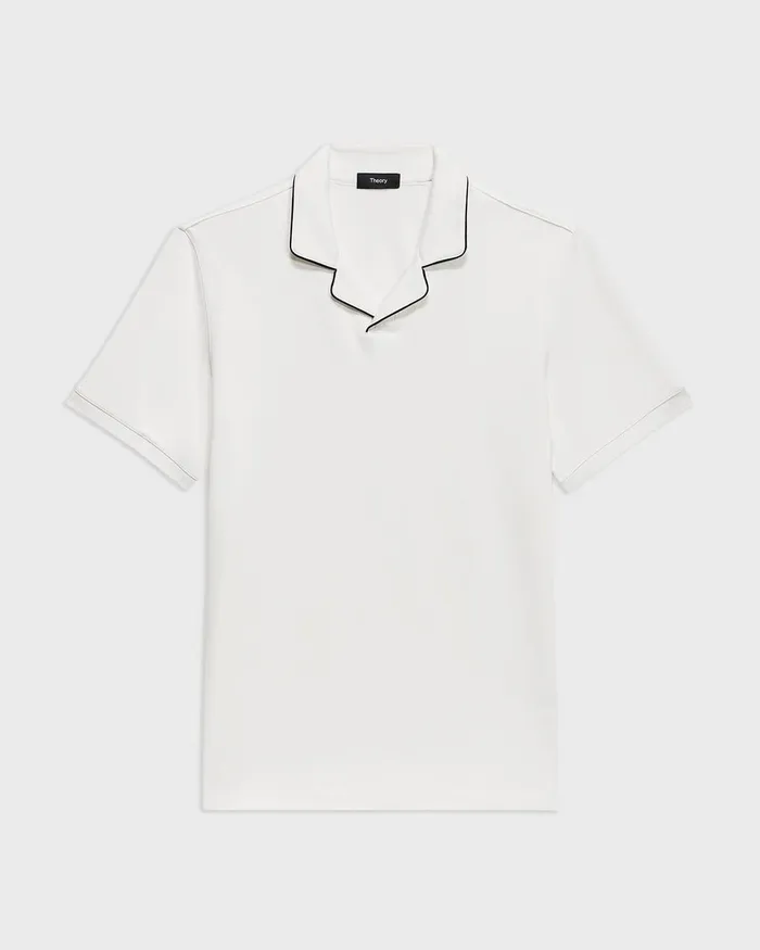 Men Theory TShirts Polos Johnny Collar Polo In Relay Jersey White