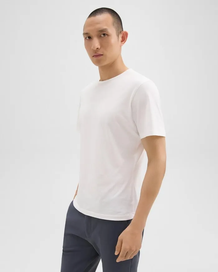 Men Theory TShirts Polos Precise Tee In Pima Cotton Jersey White
