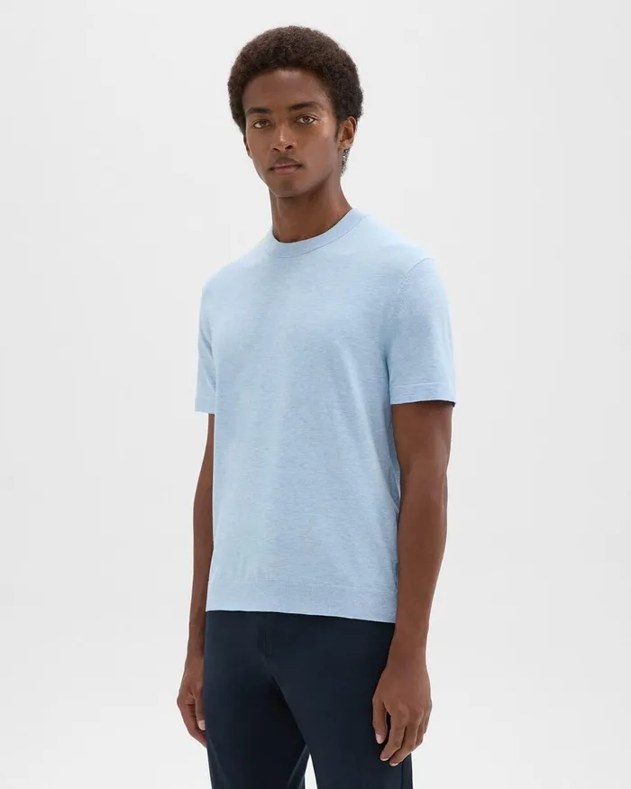 Men Theory TShirts Polos Sarior Tee In Light Bilen Skylight Melange
