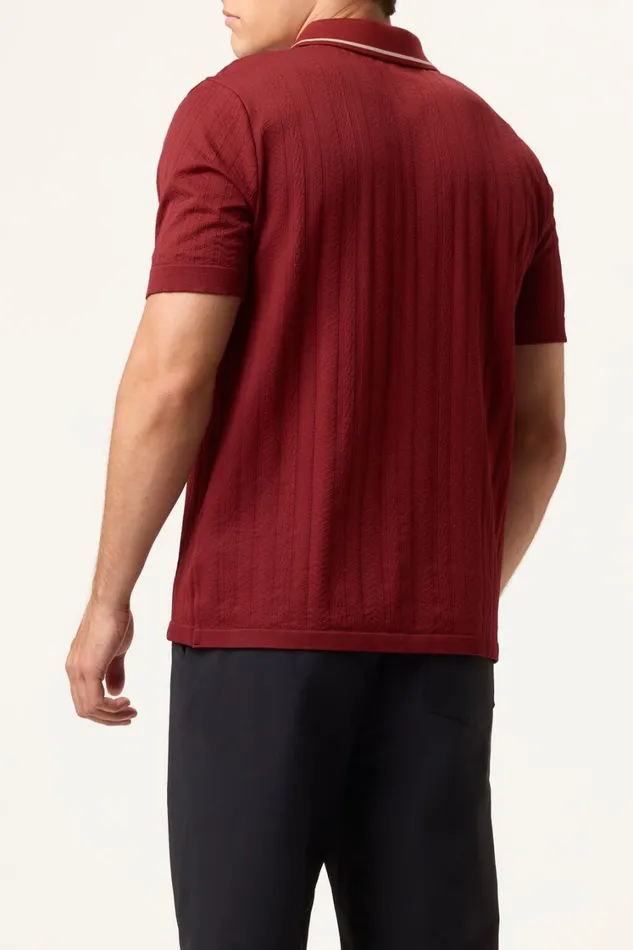 Men Tops and TShirts Fila Challenger Cable Zip Polo 600 Syrah