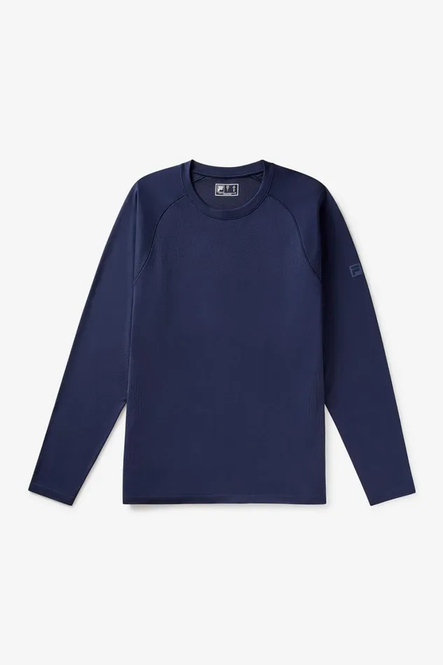 Men Tops and TShirts Fila Lucky Ace Seamless Long Sleeve Top 400 Fila Navy