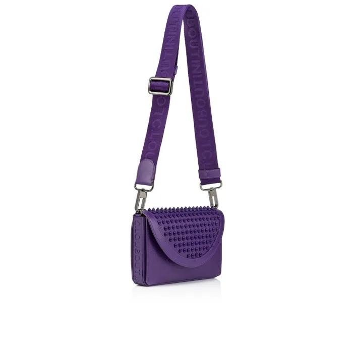 MenWomen Explorafunk Chain Wallet 8211 Grained Calf Leather And Rubber 8211 Jacaranda Christian Louboutin Crossbody Bags