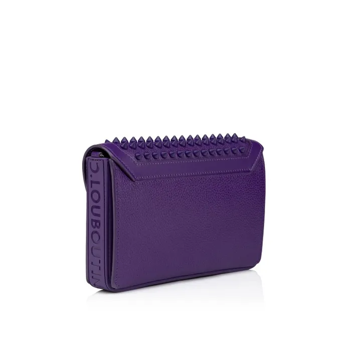 MenWomen Explorafunk Chain Wallet 8211 Grained Calf Leather And Rubber 8211 Jacaranda Christian Louboutin Crossbody Bags