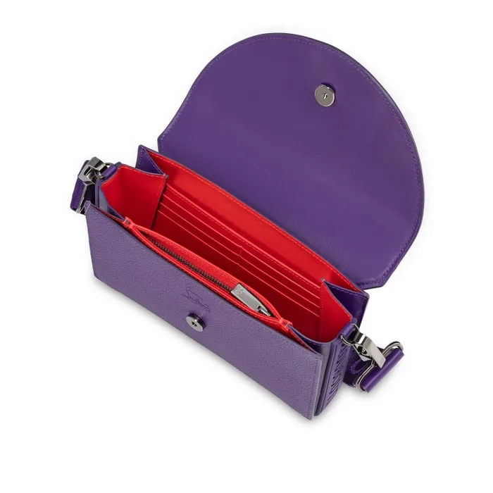 MenWomen Explorafunk Chain Wallet 8211 Grained Calf Leather And Rubber 8211 Jacaranda Christian Louboutin Crossbody Bags