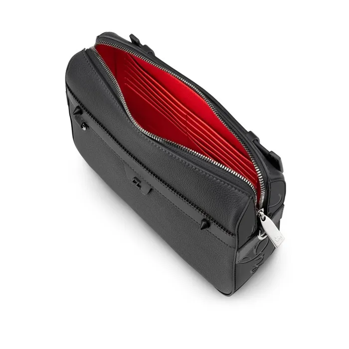 MenWomen Ruisbuddy Messenger Bag 8211 Grained Calf Leather And Rubber 8211 Smoky Christian Louboutin Crossbody Bags