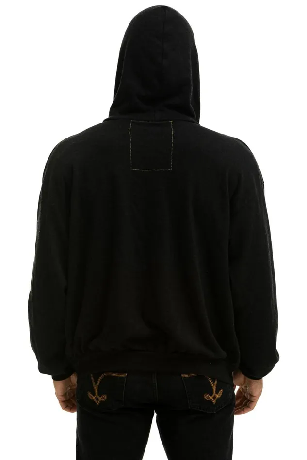 MenWomen Tops Aviator Nation 5 STRIPE RELAXED ZIP HOODIE 8211 BLACK NEON RAINBOW MenWomen Tops Aviator Nation 5 STRIPE RELAXED ZIP HOODIE 8211 BLACK NEON RAINBOW
