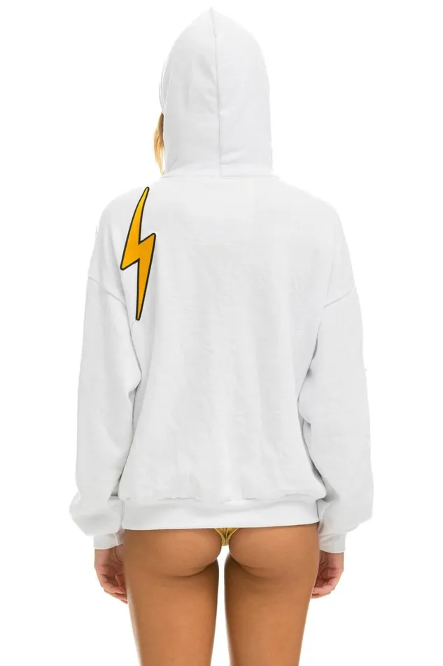 MenWomen Tops Aviator Nation VINTAGE PATCH RELAXED PULLOVER HOODIE WHITE MenWomen Tops Aviator Nation VINTAGE PATCH RELAXED PULLOVER HOODIE WHITE