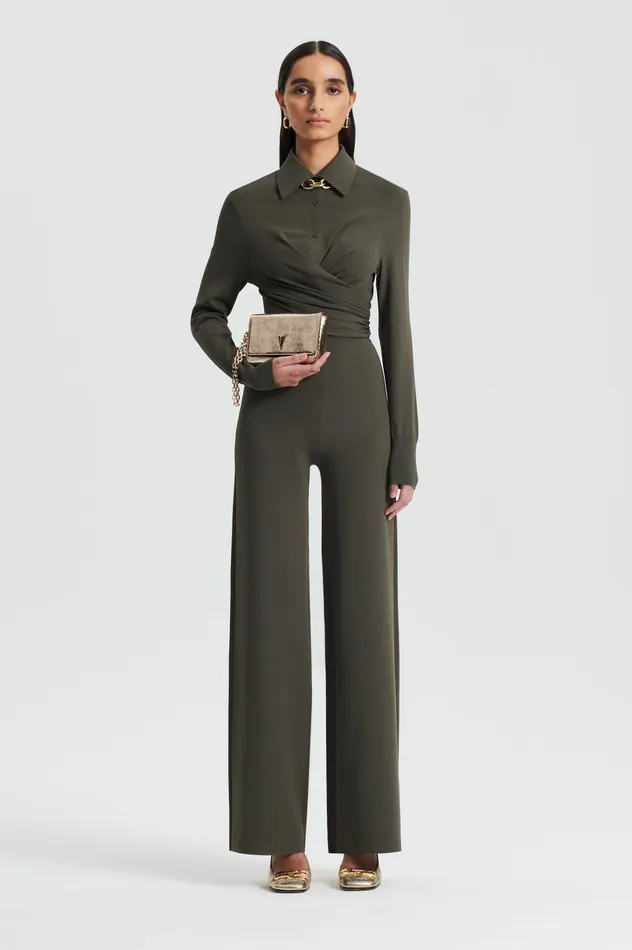 MICRO CREPE WRAP SHIRT SAFARI Women Tops Scanlan Theodore