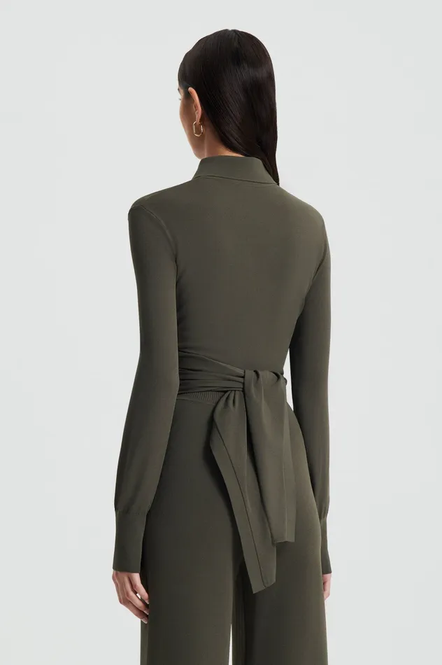 MICRO CREPE WRAP SHIRT SAFARI Women Tops Scanlan Theodore MICRO CREPE WRAP SHIRT SAFARI Women Tops Scanlan Theodore