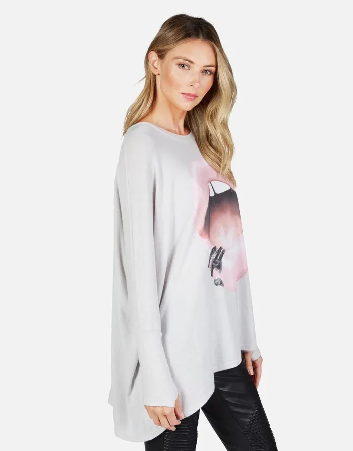 Mira X Pink Lip Piercing Cloud Women039s Lauren Moshi Long Sleeve