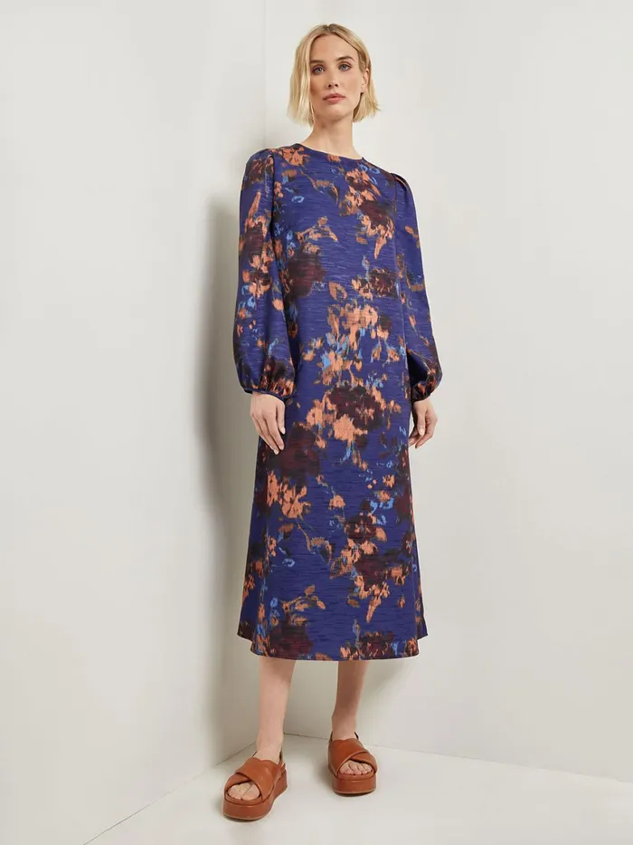 Misook ALine Printed Woven Maxi Dress Women Dresses