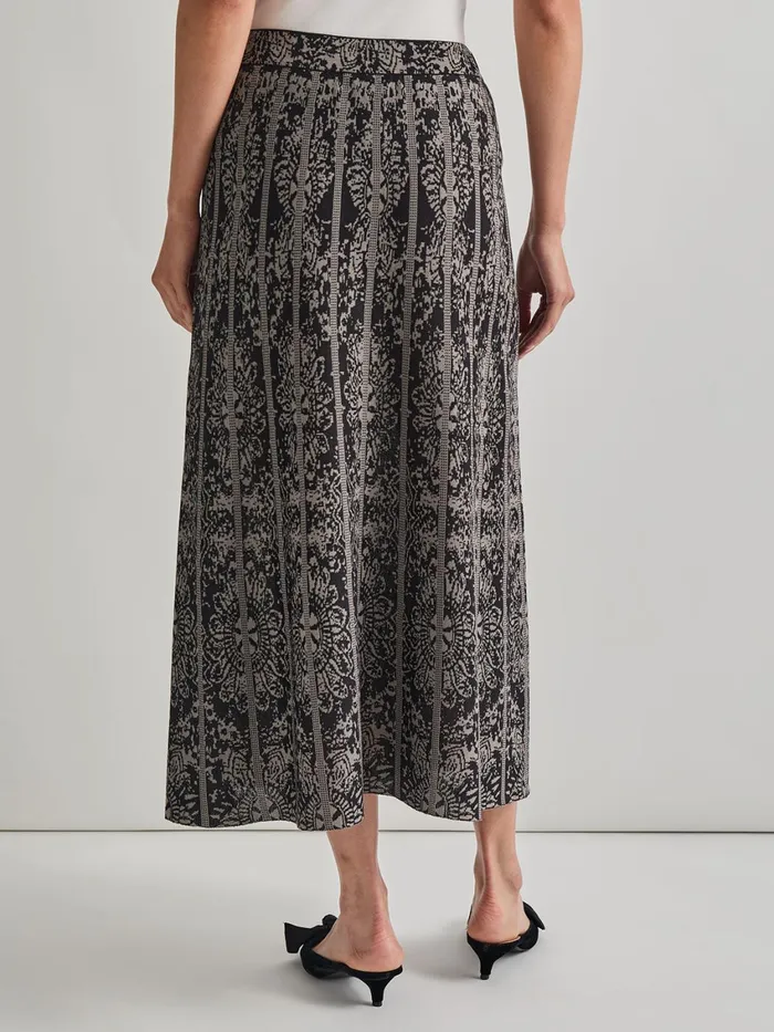 Misook ALine TwoTone Jacquard Knit Maxi Skirt Women Skirts
