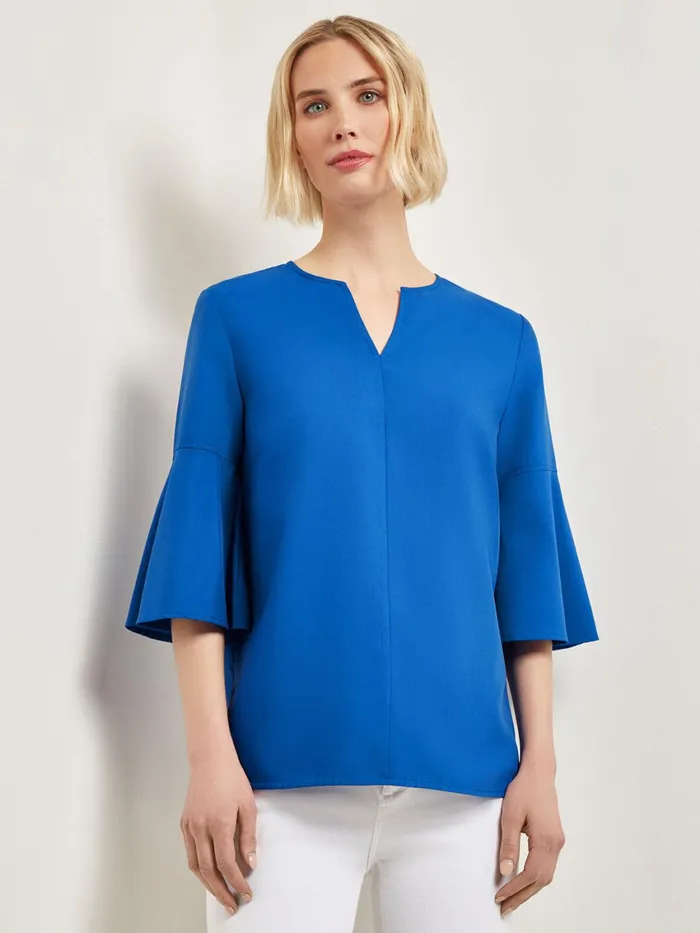 Misook Bell Sleeve Woven Blouse Women Tops and Tees