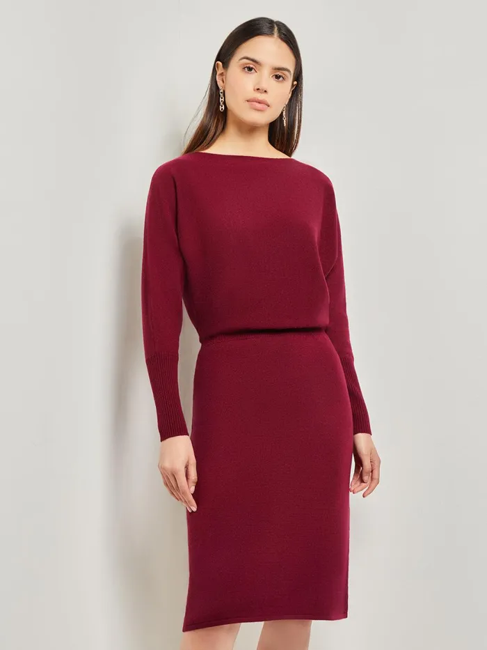 Misook Dolman Sleeve Cashmere Dress Women Dresses