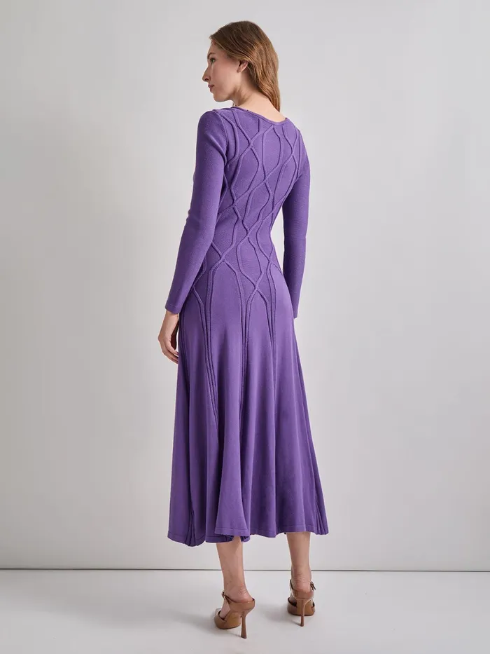 Misook FitandFlare Raised Geometric Recycled Knit Maxi Dress Women Dresses Misook FitandFlare Raised Geometric Recycled Knit Maxi Dress Women Dresses