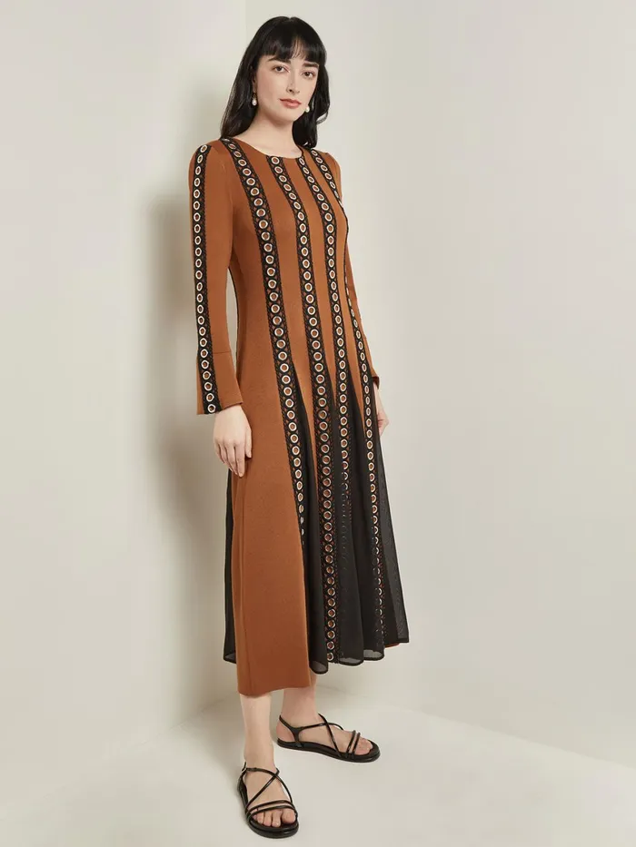 Misook Maxi ALine Dress 8211 Sheer Panel Soft Knit Women Dresses Misook Maxi ALine Dress 8211 Sheer Panel Soft Knit Women Dresses